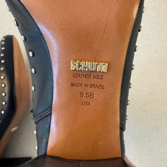 SCHUTZ Studded Black Leather Boots, Size 9.5 - Picture 13 of 15